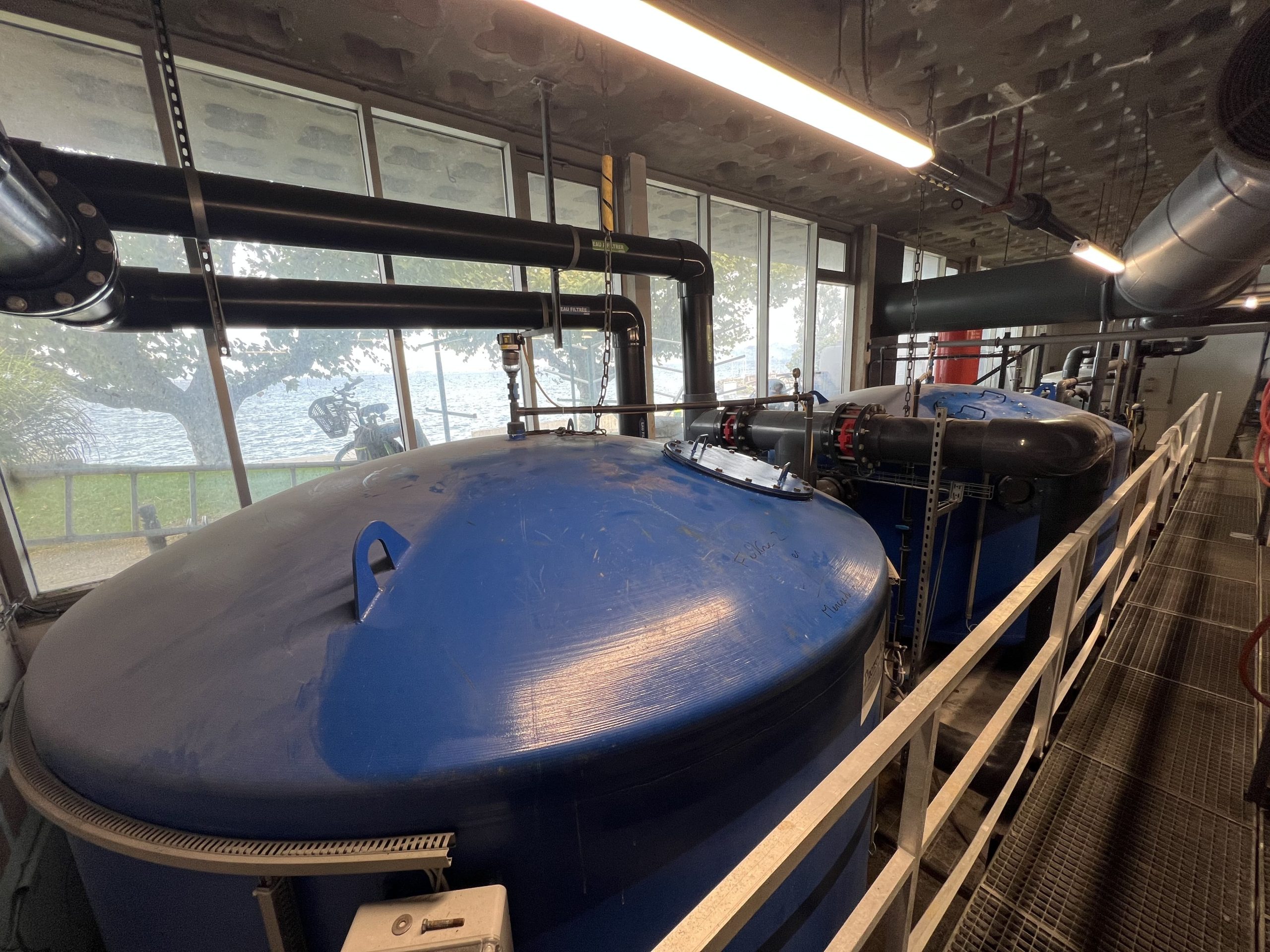 Filtres à sables bassin olympique existants.