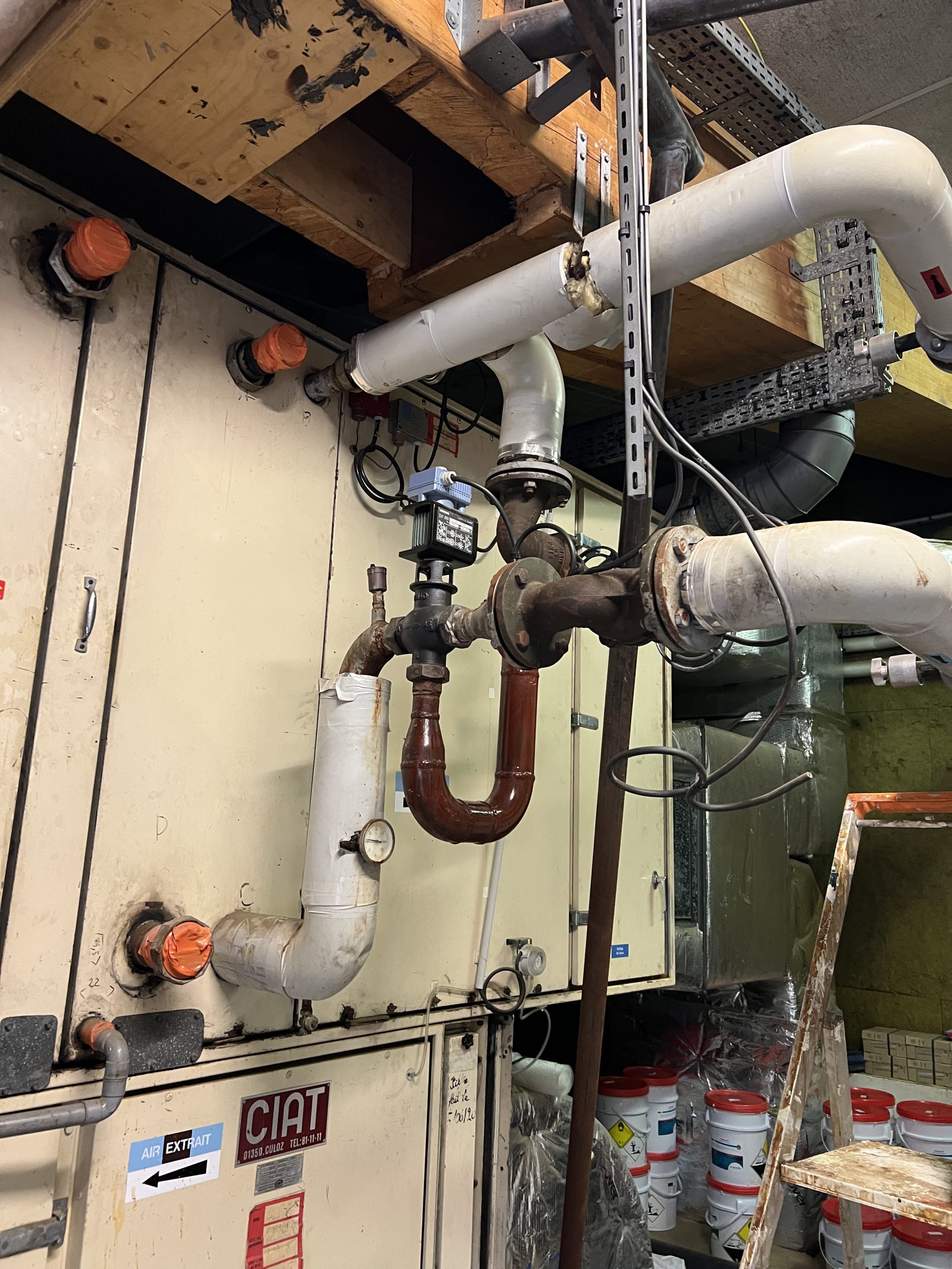 Installation de traitement d'air existante avant travaux – Piscine Marceau Crespin