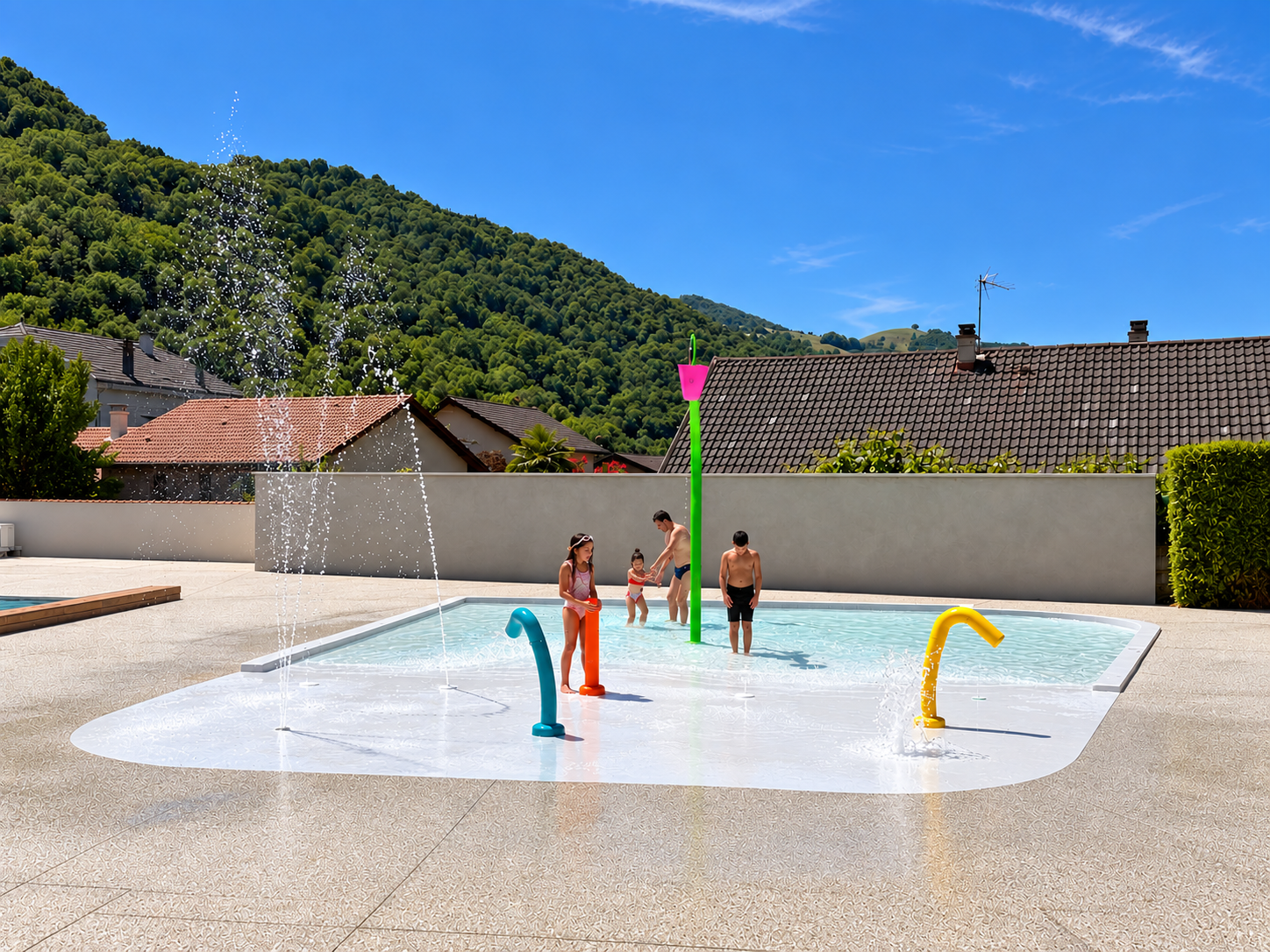Aire de jeux aquatiques Splashpad de la piscine de Domène