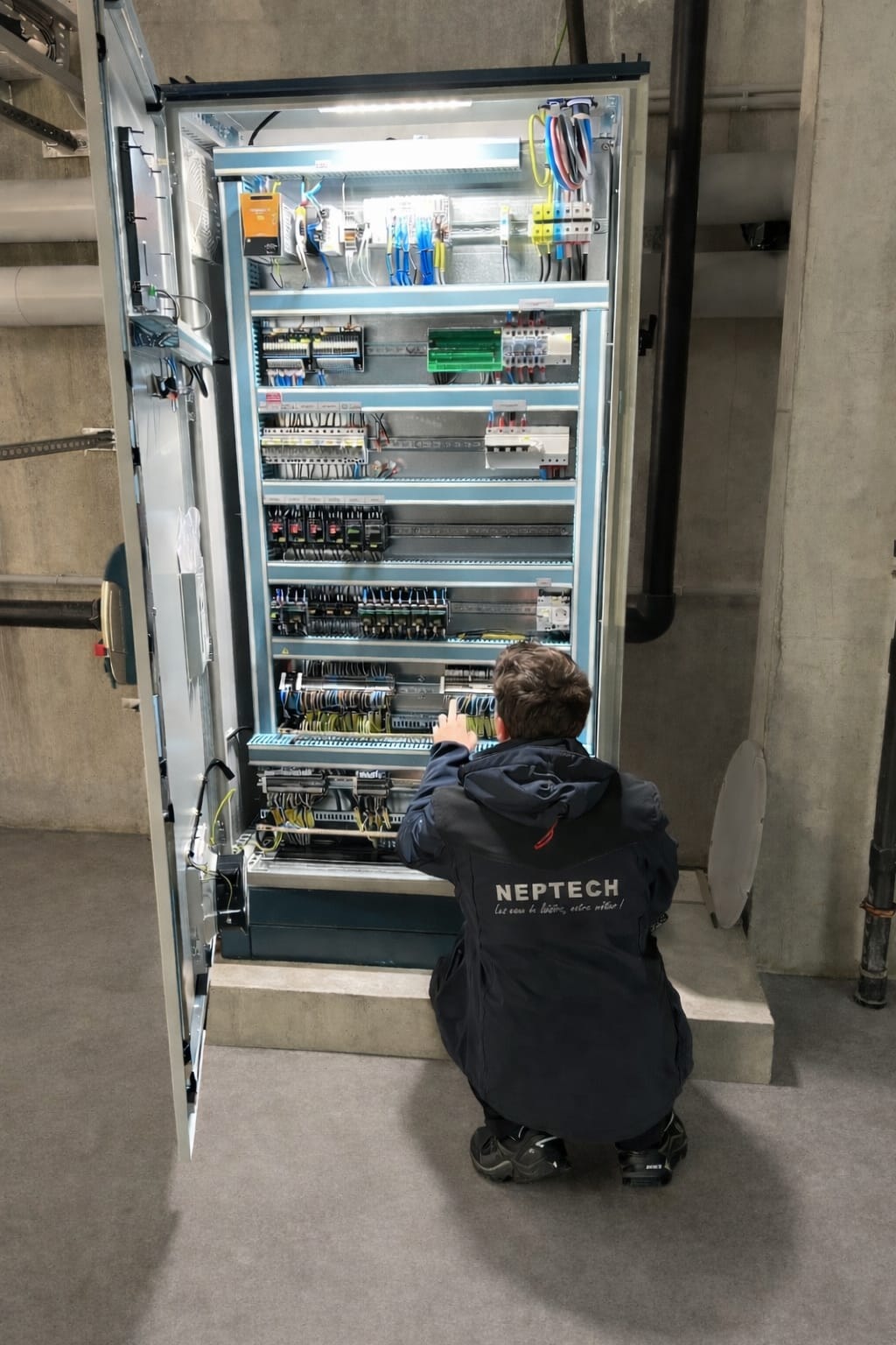 Intervention NEPTECH sur l'armoire électrique du Centre aquatique des Capucins